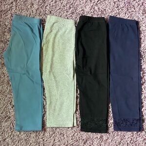 4 pairs SO Kids Leggings bundle Set - blue, Light Gray, Black, Navy size 10